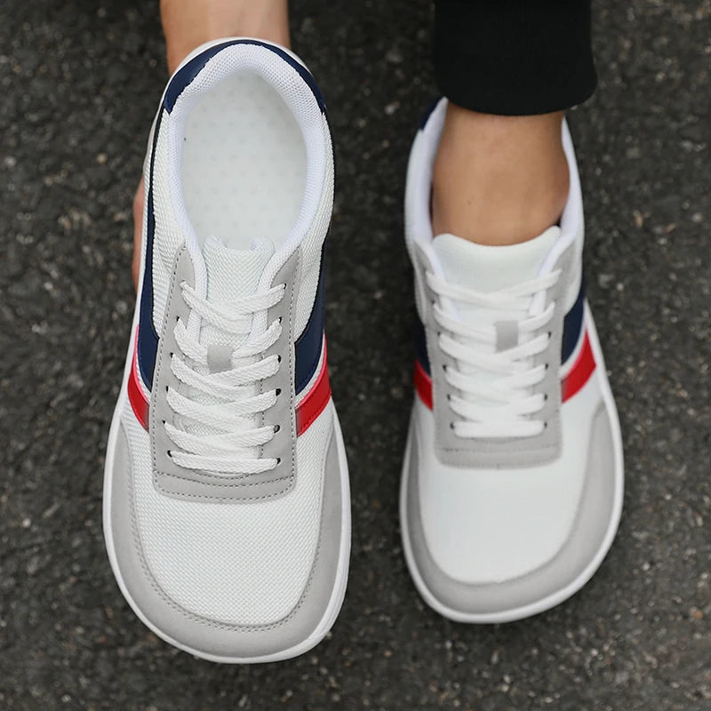 Nuevos zapatos de punta ancha para hombre, zapatos informales versátiles de suela suave, zapatos anchos para caminar, zapatillas cómodas de malla transpirable, zapatos descalzos
