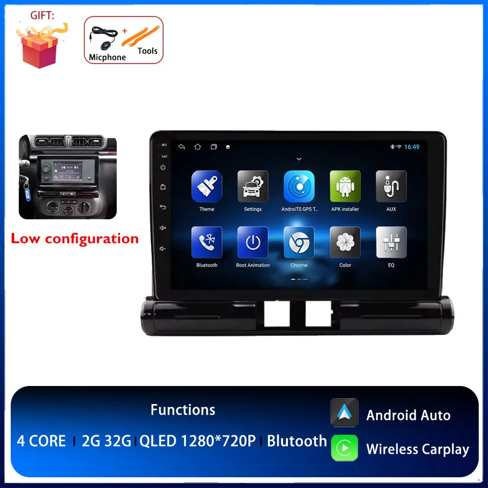 Android Auto radio de coche para Citroen C3/C3 aircross 2017-2023 C4/C4 Aircross reproductor multimedia 4G Autoradio GPS estéreo Carplay
