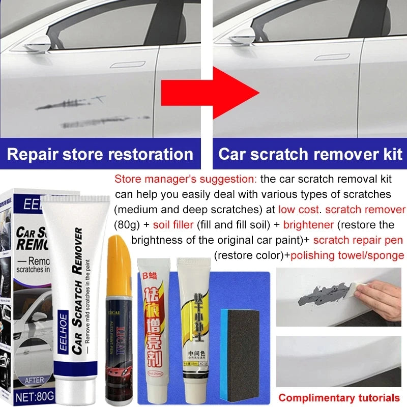 Removedor de arañazos de coche, herramientas de cuidado de pintura, removedor de remolino automático, reparación de arañazos, pulido, compuesto de molienda de carrocería, cera antiarañazos