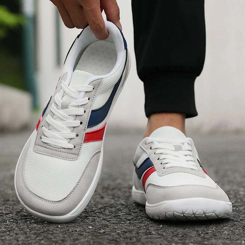Nuevos zapatos de punta ancha para hombre, zapatos informales versátiles de suela suave, zapatos anchos para caminar, zapatillas cómodas de malla transpirable, zapatos descalzos