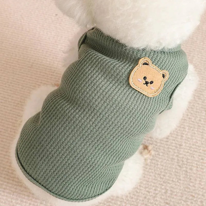 Chaleco para perros, ropa para gatos, cuatro colores de tela de poliéster, transpirable, resistente al sudor, fácil de limpiar, visualización divertida