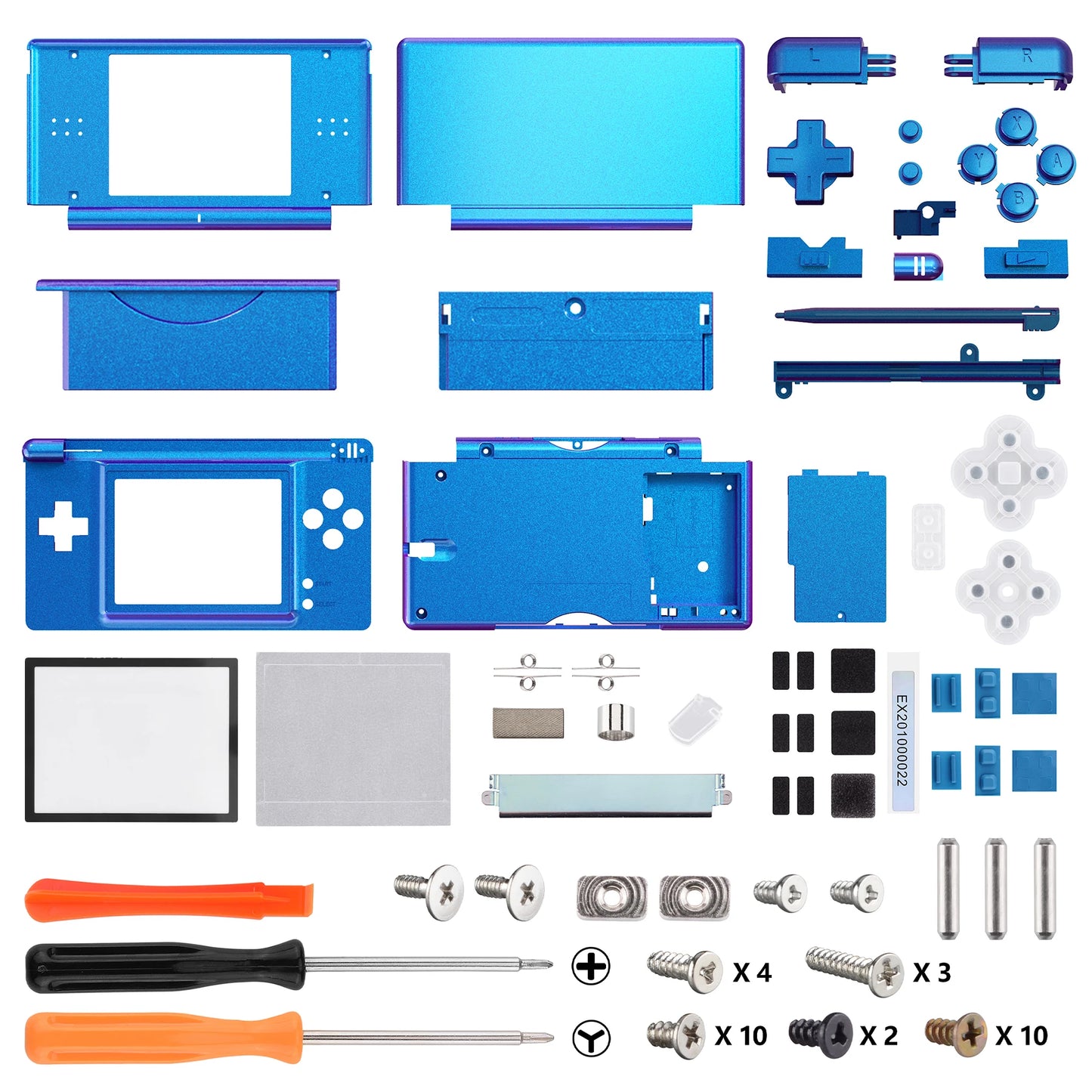 eXtremeRate Carcasa completa de repuesto para Nintendo DS Lite, funda con botones, lente de pantalla para NDSL - Serie única