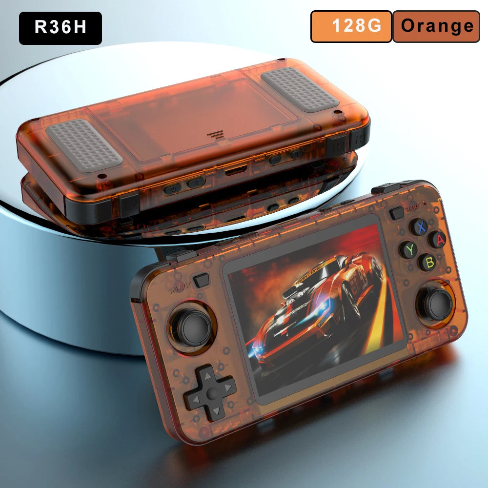 Consola de videojuegos portátil R36H, pantalla IPS de 3,5 pulgadas, más de 10000 juegos, emulador ARKOS para PS1/PSP/DC/N64/SS