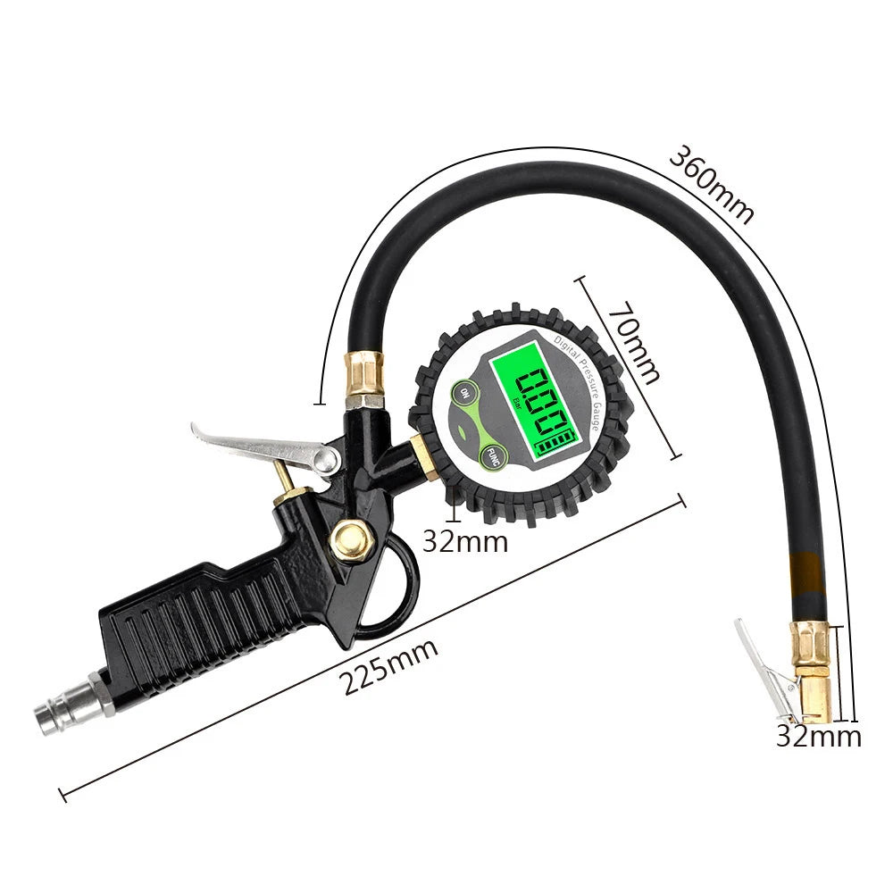 Pantalla LCD Digital para coche, bicicleta, Motor, retroiluminación LED, probador de vehículo, medidor de inflado de presión de aire de neumáticos de la UE