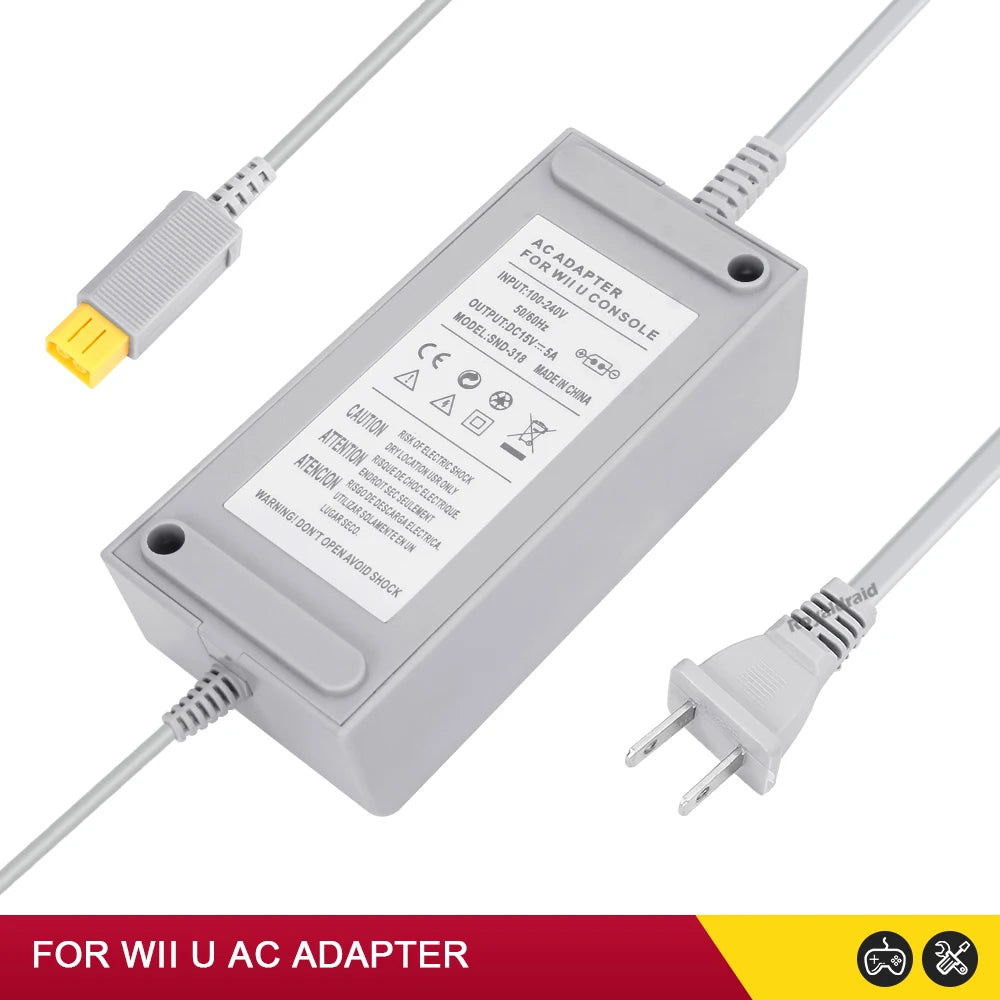 Nuevo para Nintendo Wii U WiiU juego Consol adaptador 100-240V 15V 5A fuente de alimentación de pared para el hogar adaptador de cargador de CA enchufe UE EE. UU. de alta calidad