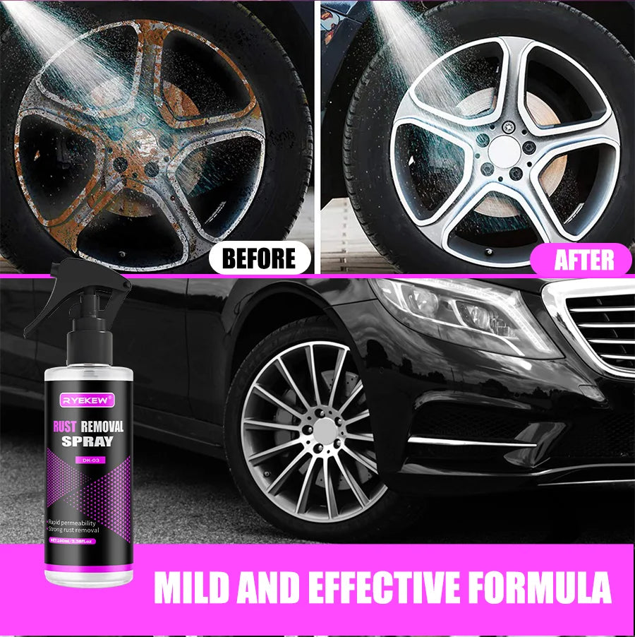 Limpiador de llantas para ruedas de coche, eliminador de óxido multiusos, protección de pintura de freno, polvo de Metal, removedor de polvo de hierro, cuidado del coche, Spray cromado