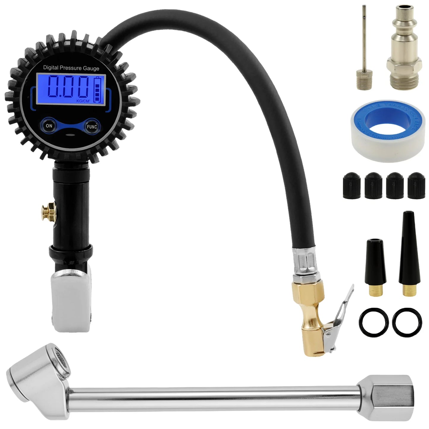 Inflador de neumáticos Digital, medidor de presión de neumáticos, pantalla LCD versátil, inflador de neumáticos con función de retroiluminación para coche, camión, motocicleta