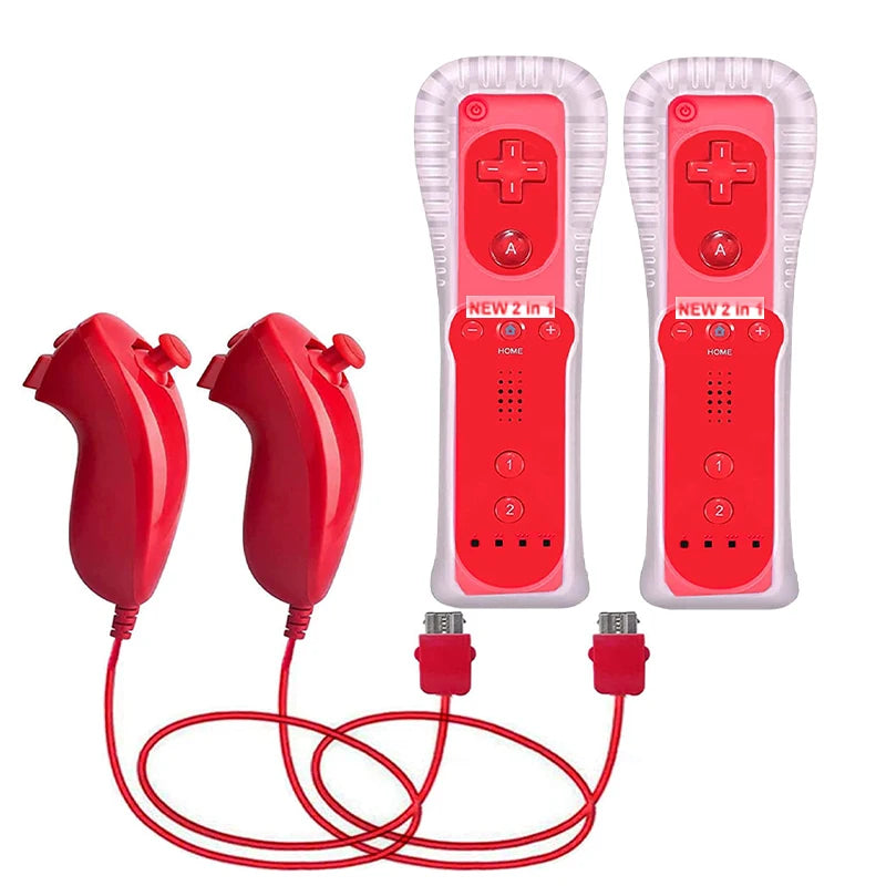 Un par de mandos a distancia con controlador Nunchuck para juegos Wii Control para consola Wii Gamepad inalámbrico con Motion Plus
