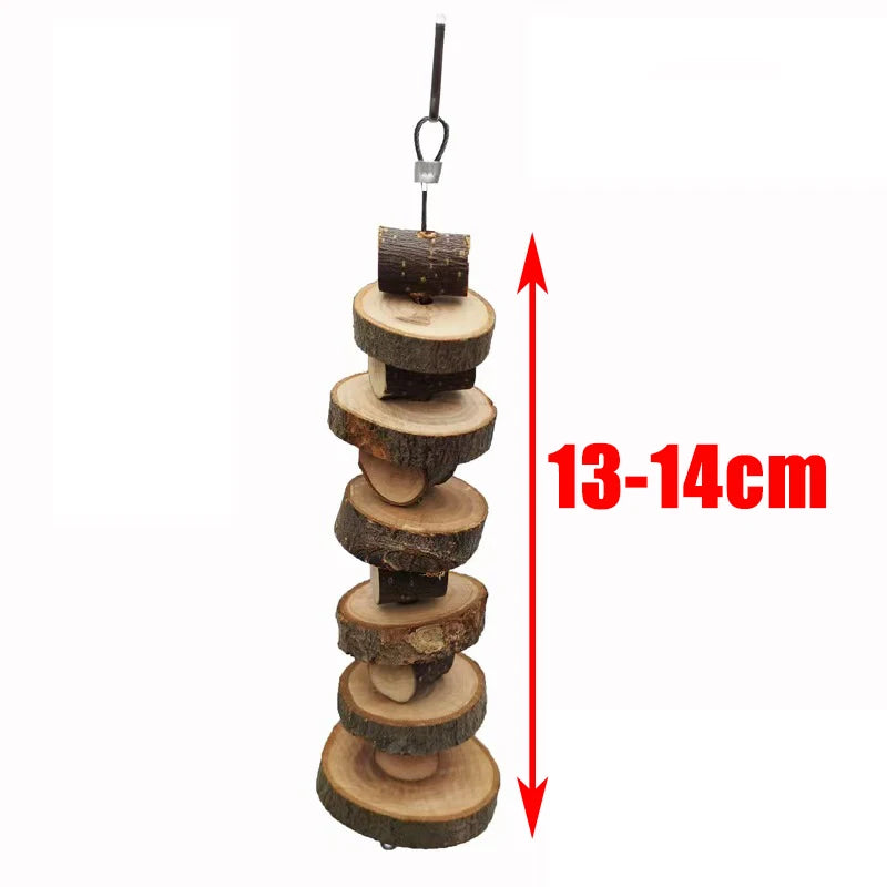 conejillo de indias, conejo, hámster, Animal PEQUEÑO, juguetes con rodillo para mascotas, mancuernas de pino de madera Natural, monociclo, campana para masticar, bola trenzada