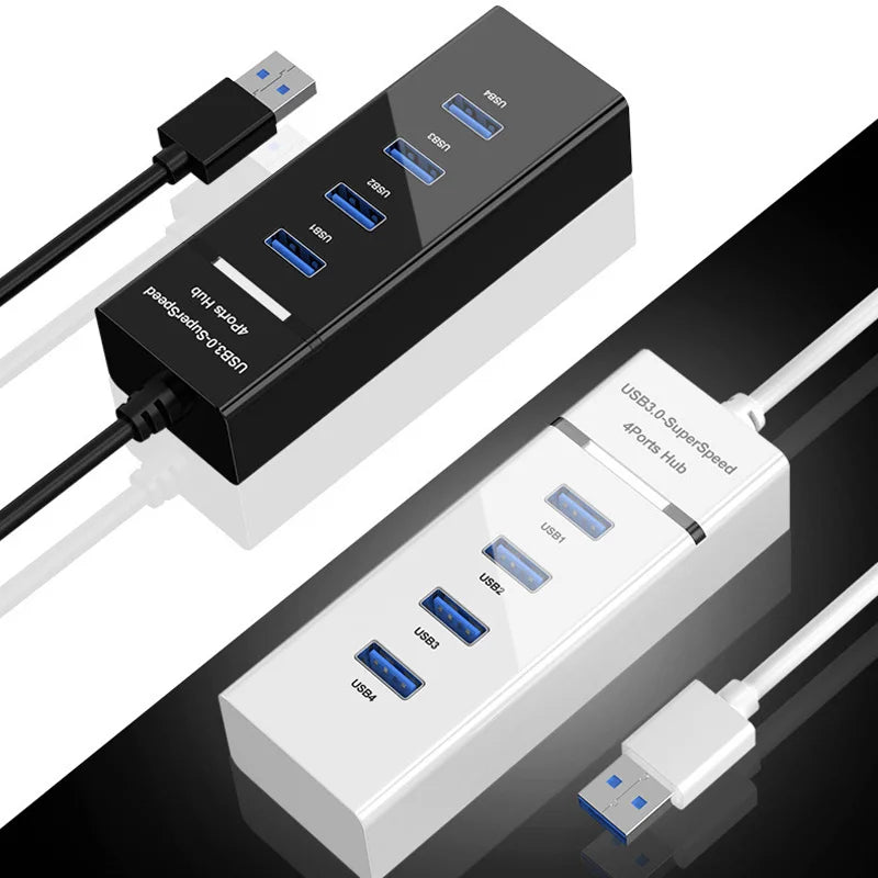 4 puertos USB 3,0 Hub Splitter Cable adaptador 4 /7 Ports 30/120cm de alta velocidad para escritorio PC Mac Laptop Notebook teclado ratón 2TB Disco Duro móvil