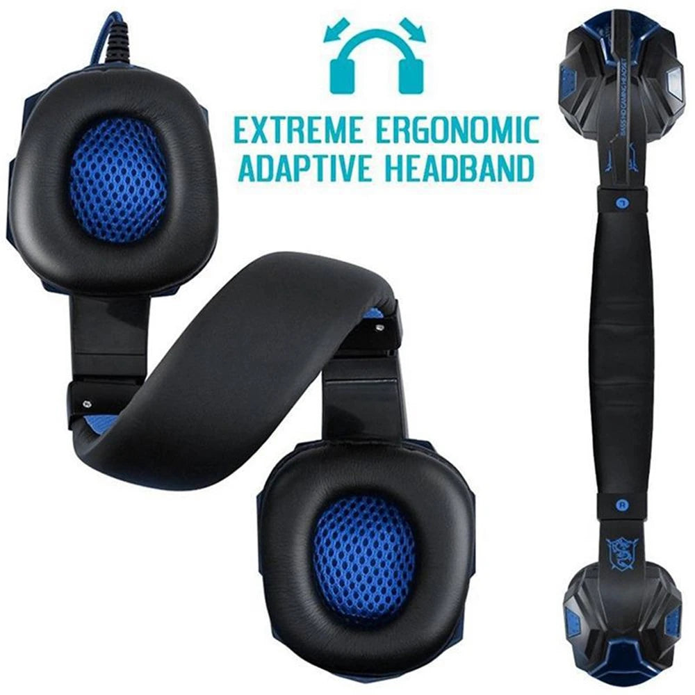 Auriculares para juegos con cable de 3,5 mm y micrófono 120 ° Auriculares estéreo ajustables para jugadores de PC, bajos, para PS4, PS5, Xbox, Smartphone y portátil