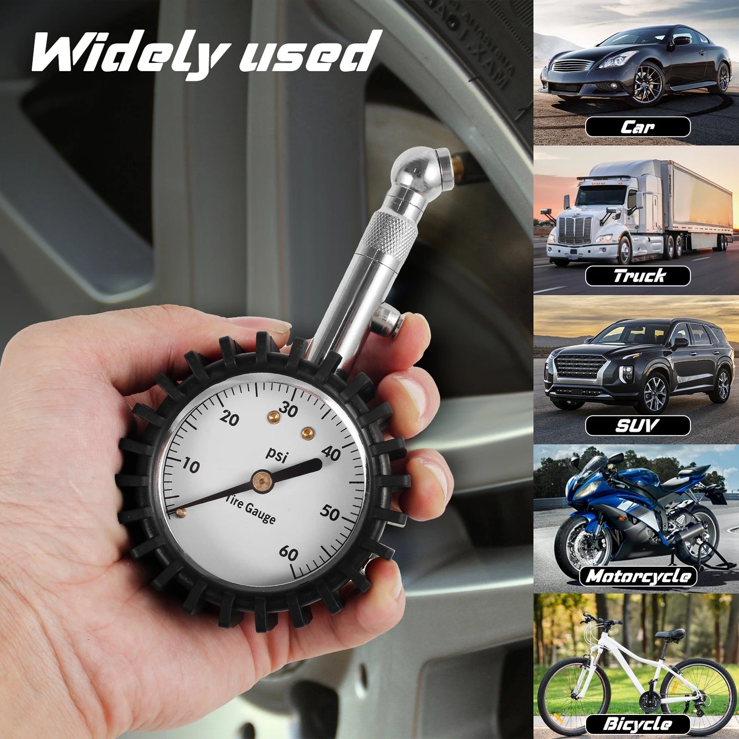Inflador de neumáticos Digital, medidor de presión de neumáticos, pantalla LCD versátil, inflador de neumáticos con función de retroiluminación para coche, camión, motocicleta
