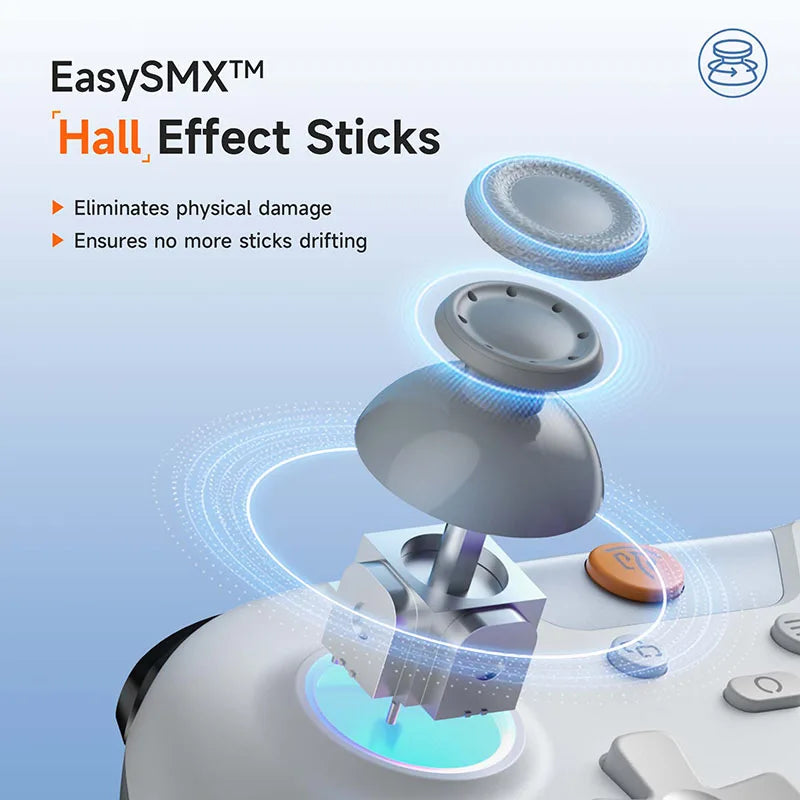 EasySMX X05 Gamepad inalámbrico Controlador de juegos Bluetooth Compatible con PC/teléfono/interruptor/Gamer de vapor, luz RGB, efecto Hall
