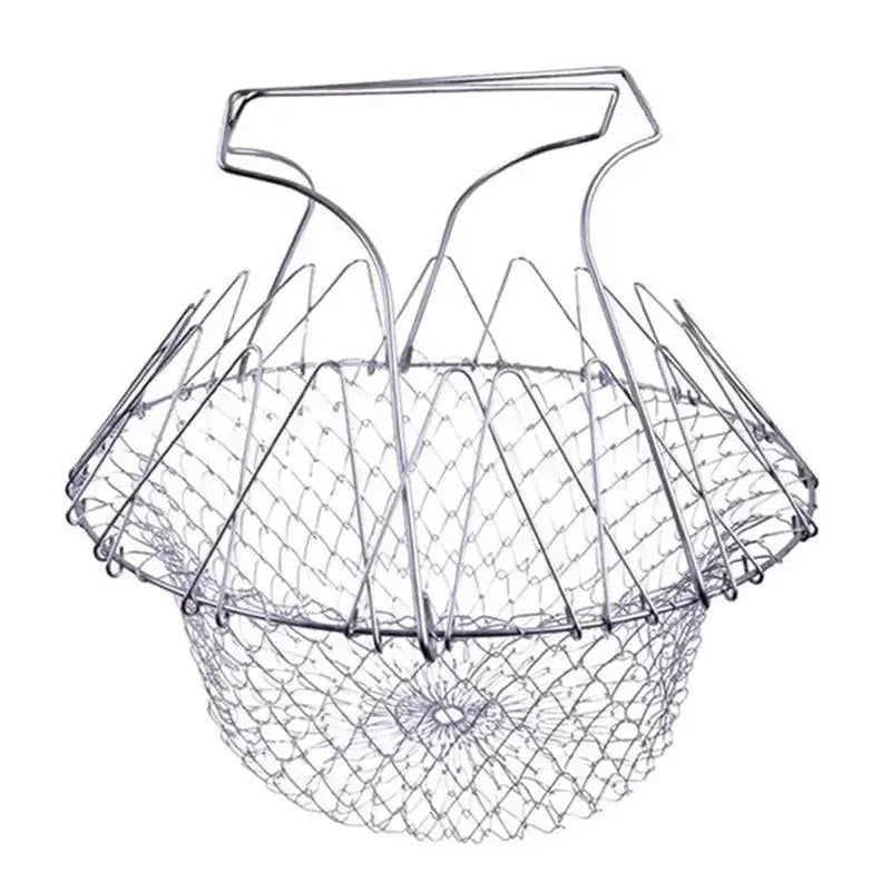 Cesta plegable para Chef francés, cesta mágica, cesta de malla, red coladora, 1 ud.