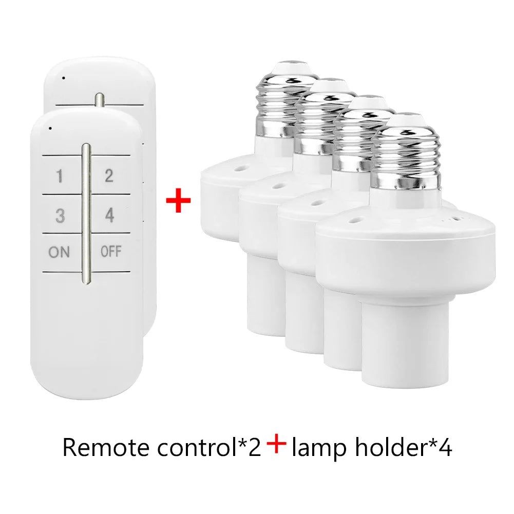 Control remoto inalámbrico E27 portalámparas portalámparas 20M de alcance para bombillas LED portalámparas Kit de interruptor de luz inalámbrico AC180-250V
