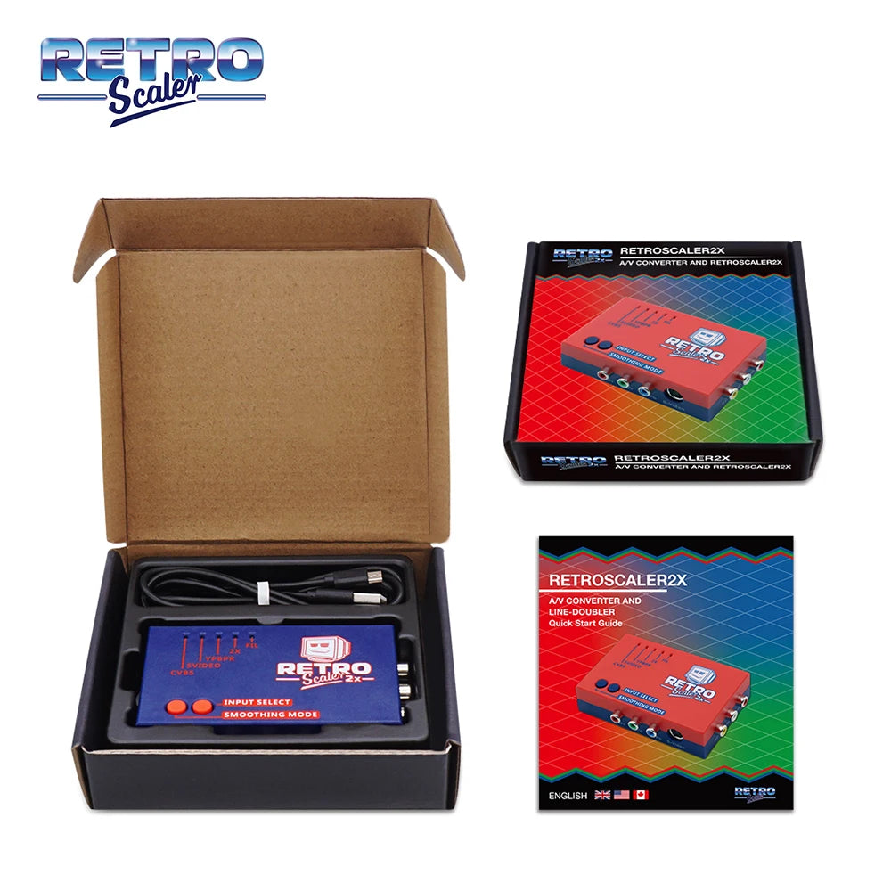 RetroScaler2x A/V a HDMI, convertidor y line-doubler compatible para consolas de juegos Retro PS2 N64 NES Dreamcast Saturn MD1 MD2