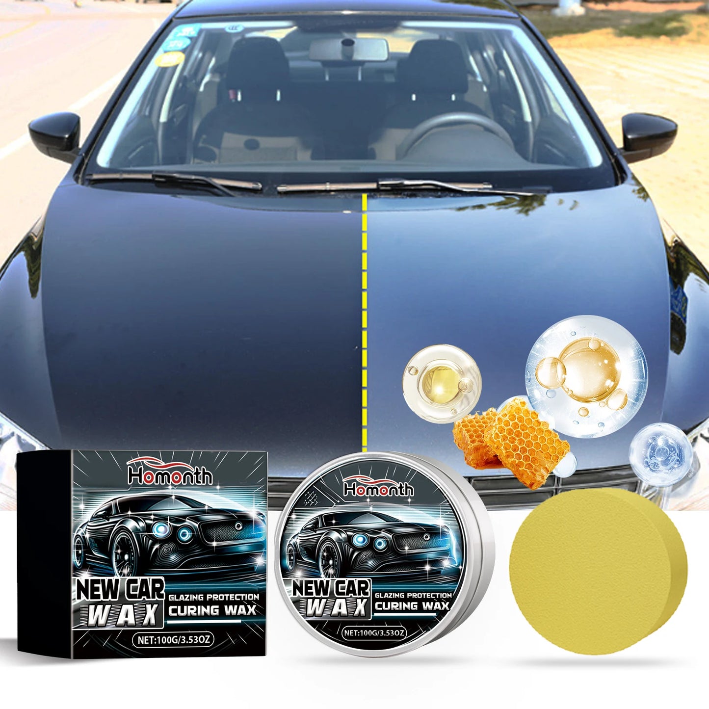 Cera de nanocrecubrimiento de grafeno para coche, capa protectora de larga duración que mejora el acabado de brillo profundo para restaura el brillo automotriz