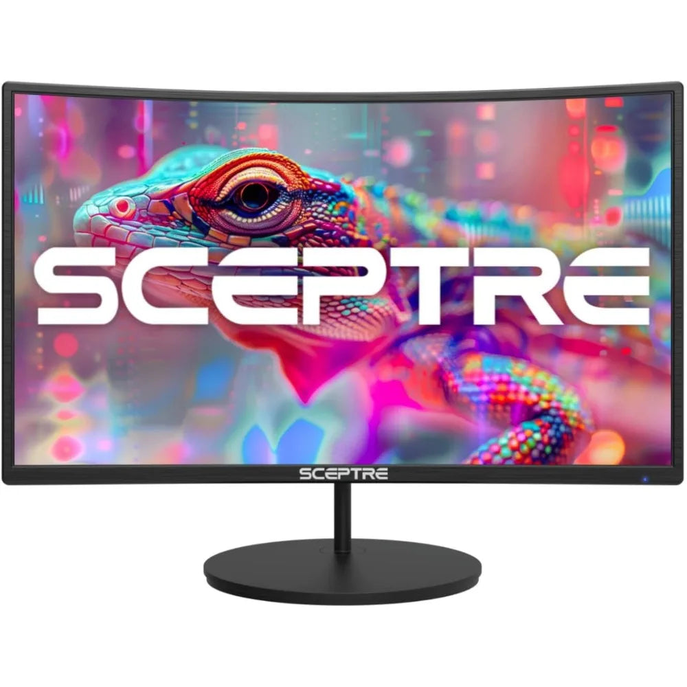 Monitor LED curvo de 27" FHD 1080p 75 Hz Altavoces integrados HDMI VGA, sin bordes Metal Negro 2019