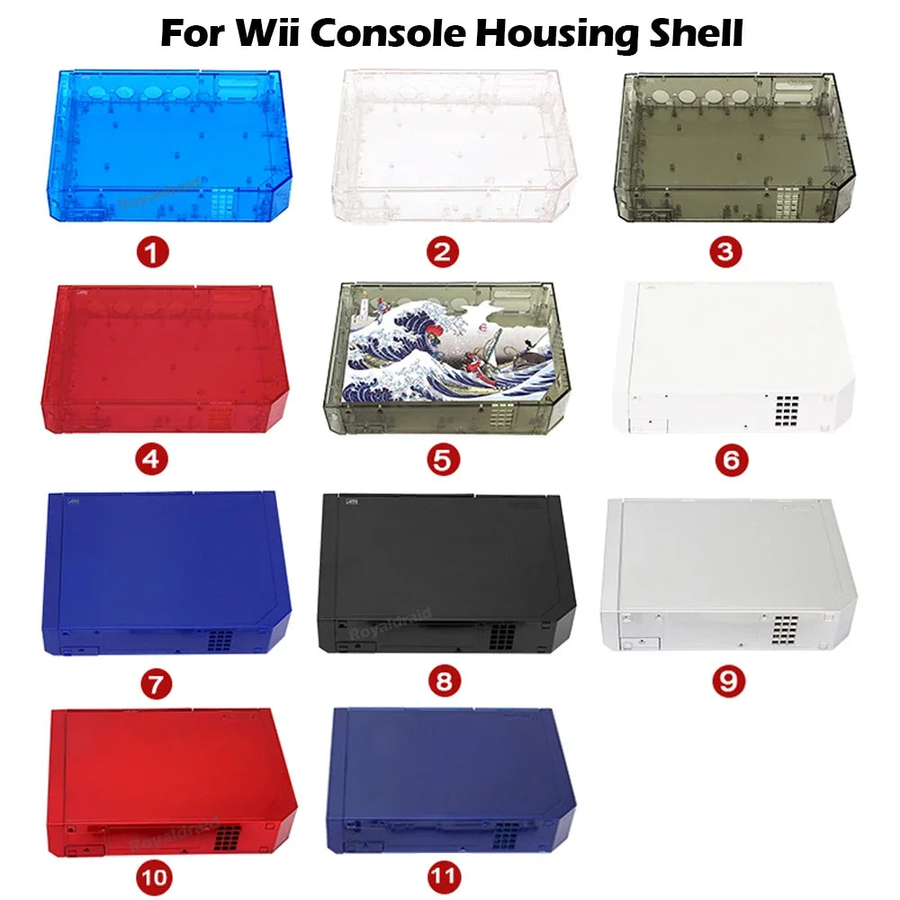 Con cubierta de embalaje al por menor, juego completo de piezas de repuesto de carcasa para consola de juegos Wii, estuche de reparación con botones, 11 colores