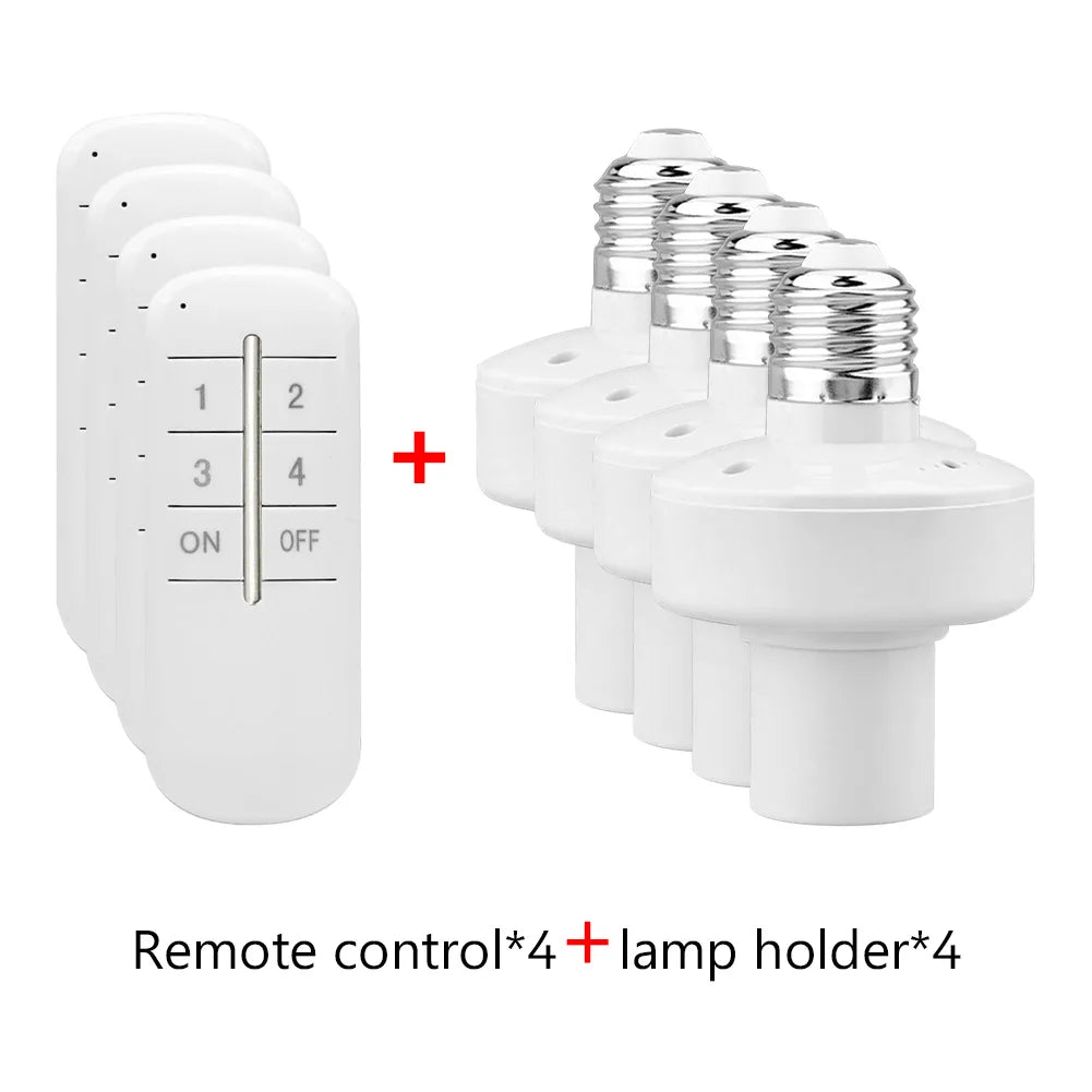 Control remoto inalámbrico E27 portalámparas portalámparas 20M de alcance para bombillas LED portalámparas Kit de interruptor de luz inalámbrico AC180-250V
