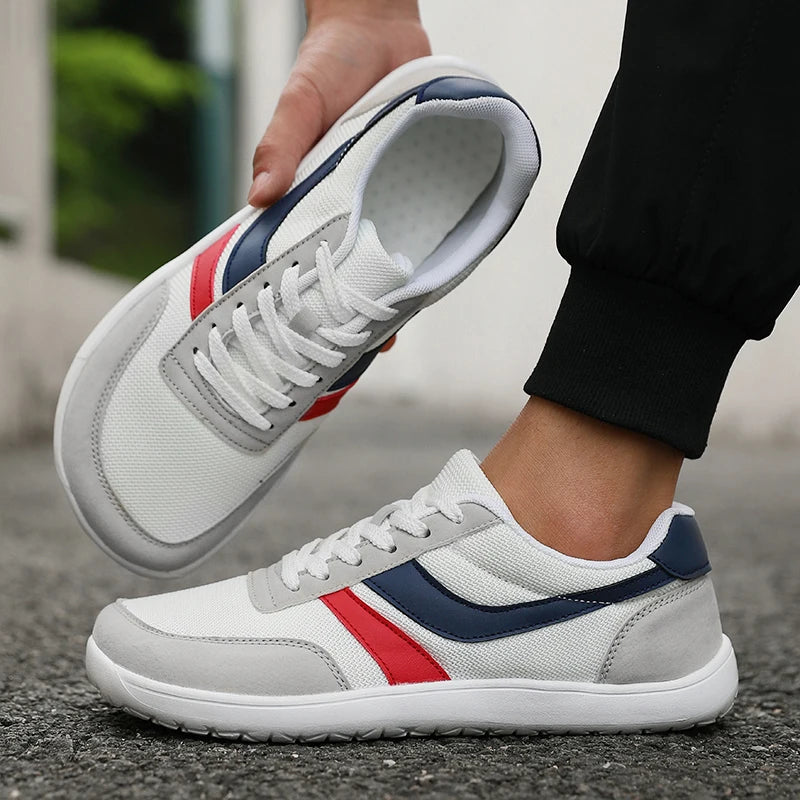 Nuevos zapatos de punta ancha para hombre, zapatos informales versátiles de suela suave, zapatos anchos para caminar, zapatillas cómodas de malla transpirable, zapatos descalzos
