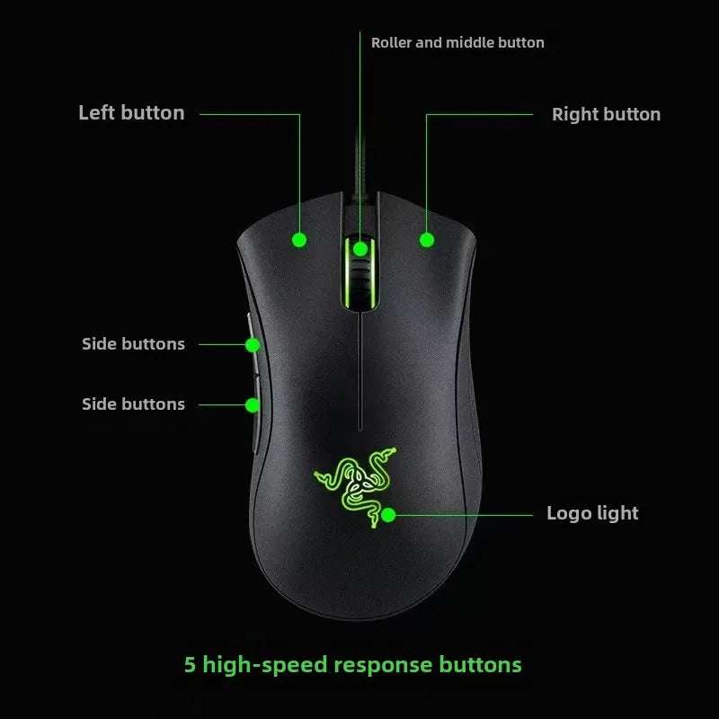 Razer Deathadder Viper Standard Edition 6400 Ratón para juegos con cable Nuevo esports LOL