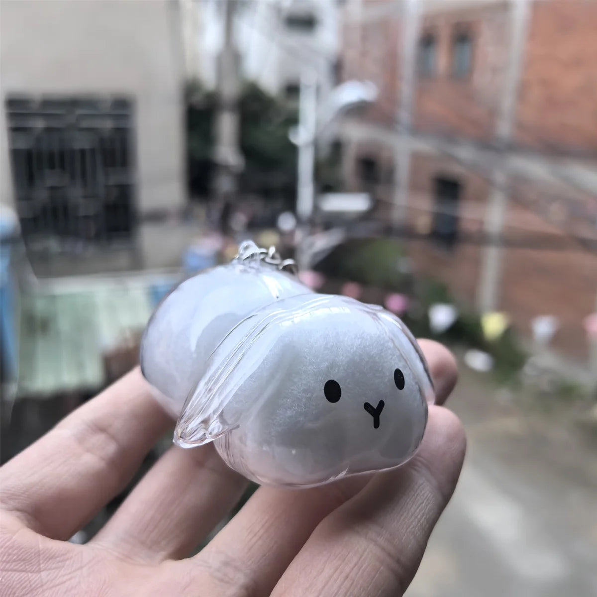 Botella de recuerdo de pelo de conejo transparente, cápsula de almacenamiento de pelo de mascota, llavero, regalo pensativo para amantes y propietarios de conejos