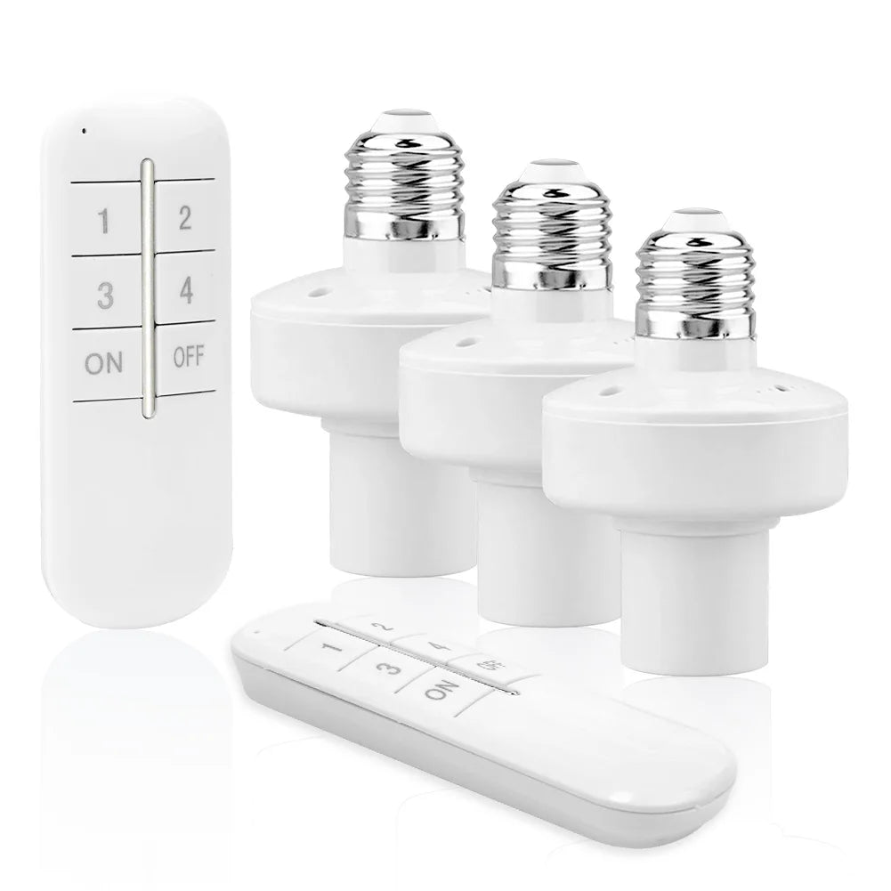 Control remoto inalámbrico E27 portalámparas portalámparas 20M de alcance para bombillas LED portalámparas Kit de interruptor de luz inalámbrico AC180-250V