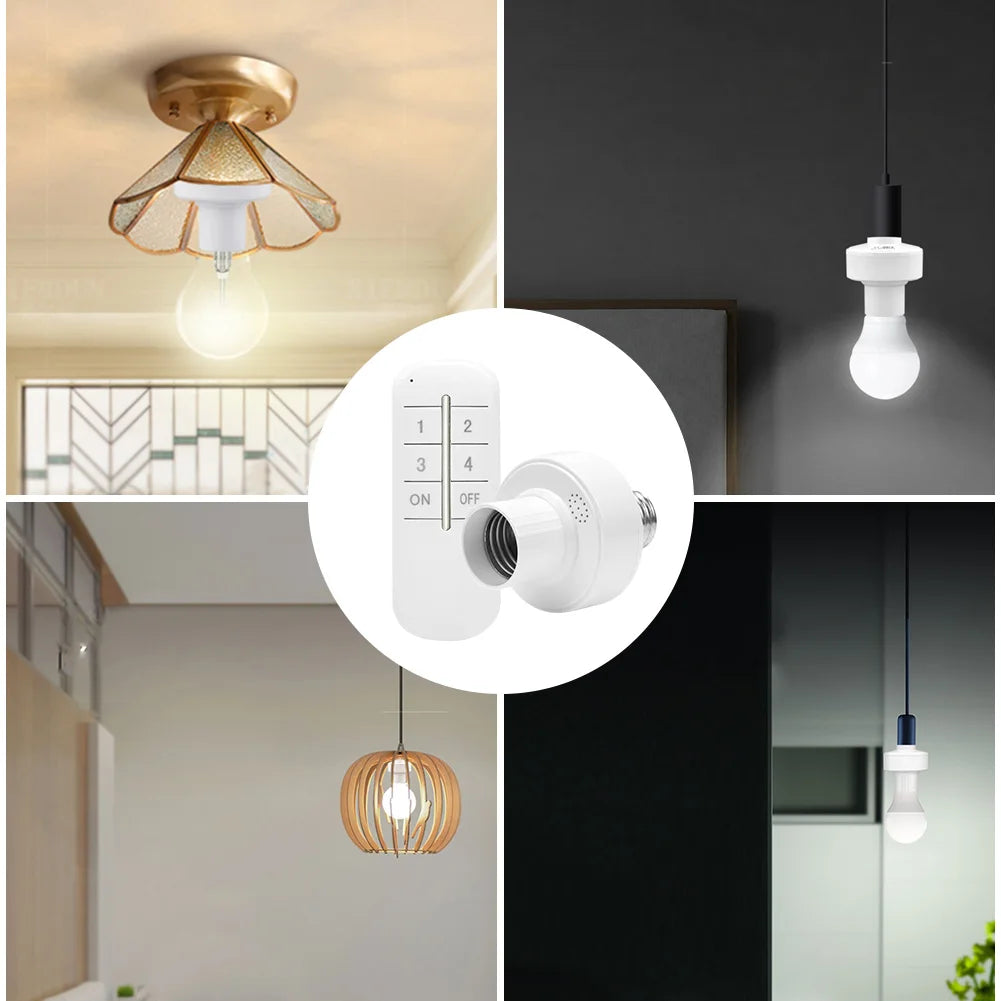 Control remoto inalámbrico E27 portalámparas portalámparas 20M de alcance para bombillas LED portalámparas Kit de interruptor de luz inalámbrico AC180-250V