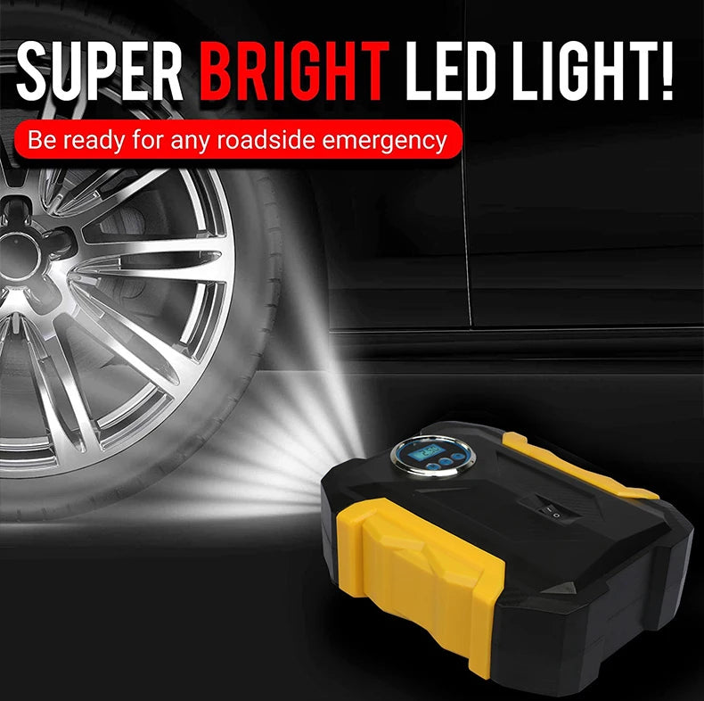Bomba de compresor de neumáticos de aire portátil para coche, lámpara de luz LED Digital, Inflador de neumáticos, bomba de compresión, compresor para motocicleta