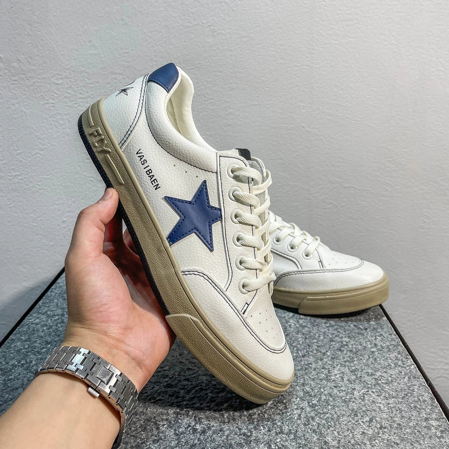 Zapatos Planos de Hombre Estilo Nuevo, Zapatos Deportivos Coreanos de Moda, Zapatos Casus con Tacón Plano, Punta Redonda y...