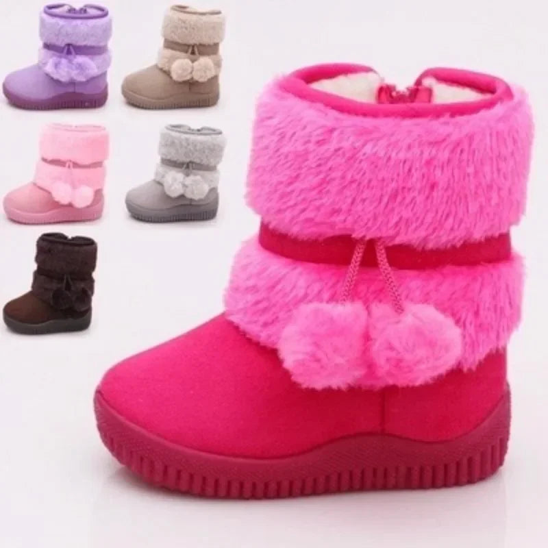Botas de nieve para niñas, botas cómodas y gruesas y cálidas para niños, botas gruesas de otoño para niños, zapatos de princesa 2023