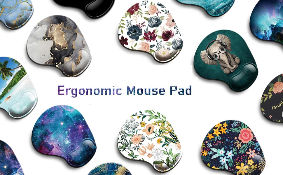 Alfombrilla de ratón ergonómica de flores con soporte para muñeca, lindas alfombrillas de ratón, Base de goma antideslizante para el hogar, oficina, trabajo, estudio, juego de Pc