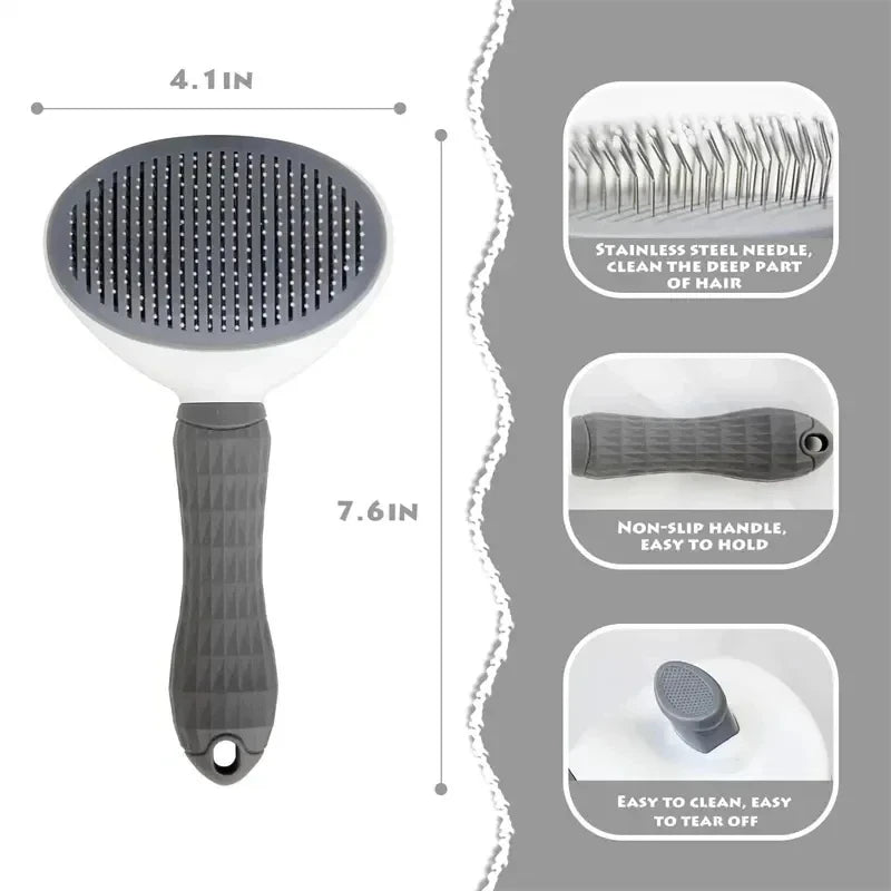 Cepillo para perros y gatos, peine de autolimpieza, removedor de pelo, herramientas de aseo, accesorios para mascotas
