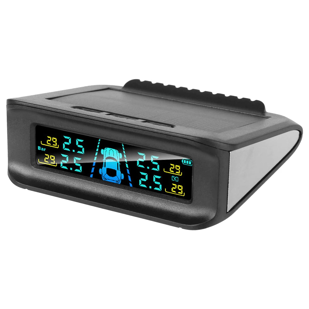 Sistema de monitoreo de presión de neumáticos con pantalla Digital de seguridad para coche, sistema de alarma de presión de neumáticos inalámbrico TPMS con energía Solar