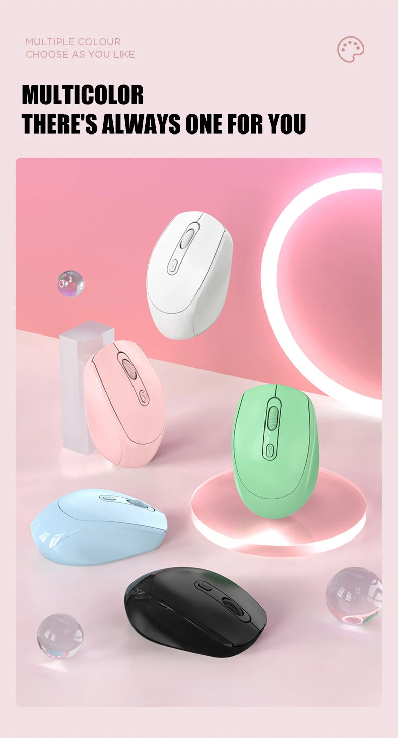 Ratón inalámbrico recargable compatible con Bluetooth, ratón óptico de 2,4G con USB RGB de 1600DPI para ordenador, portátil, PC, silencioso