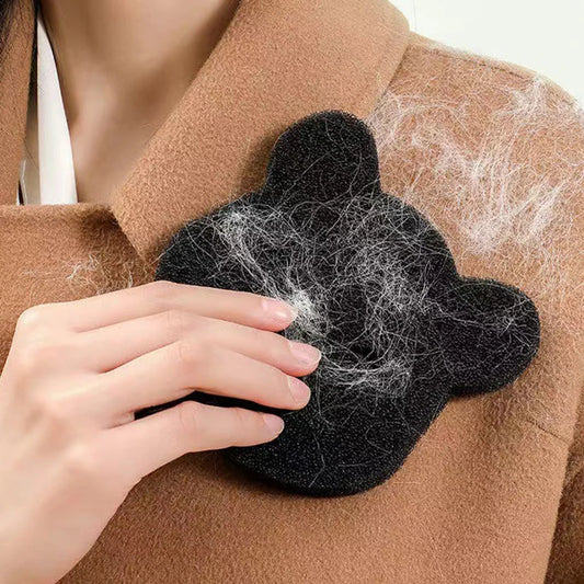 2 /4 juegos de removedor de pelo para mascotas doméstico, esponja adhesiva de oso lavada a máquina, reutilizable, adecuada para lavadora, secadora, negro