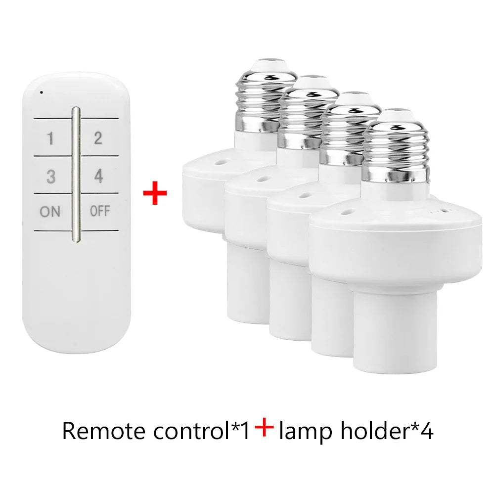 Control remoto inalámbrico E27 portalámparas portalámparas 20M de alcance para bombillas LED portalámparas Kit de interruptor de luz inalámbrico AC180-250V