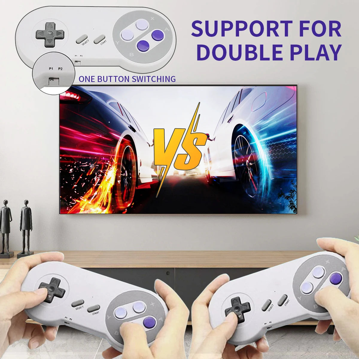 Consola De videojuegos Retro SF900, palo De juego HD con 4900 juegos para controlador inalámbrico SNES, Consolas De videojuegos De 16 bits para NES