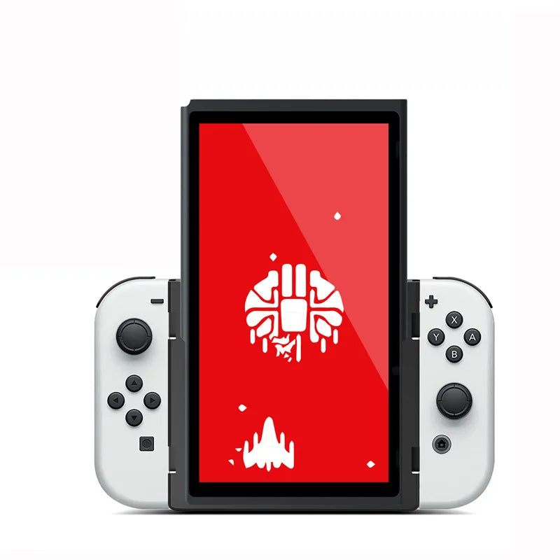 Soporte Vertical con tapa de agarre para consola de juegos Nin-tendo Switch OLED/Switch, juego de pantalla Vertical adaptable, soporte de interruptor