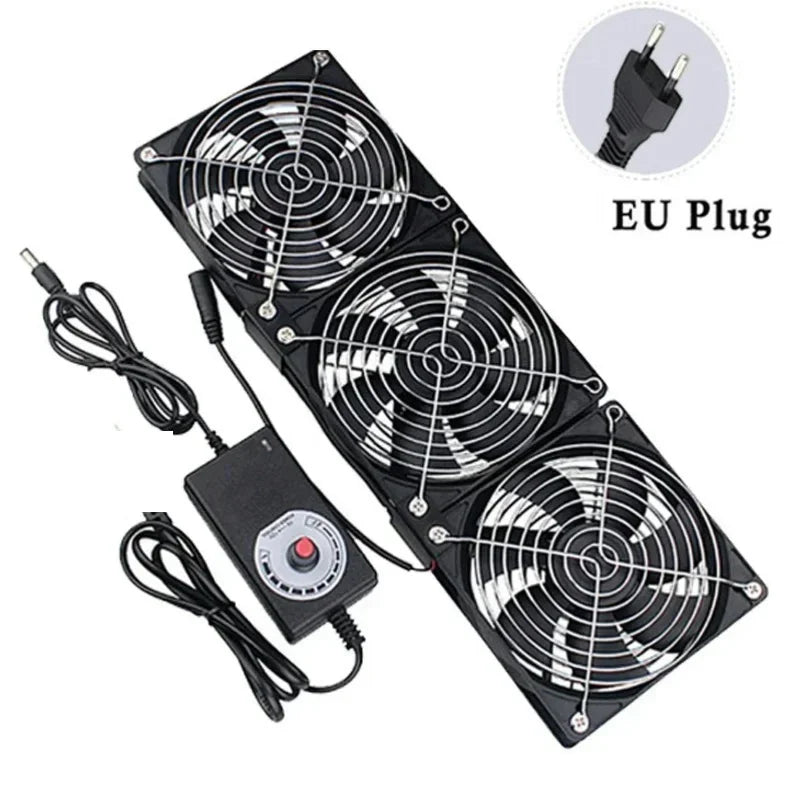 Ventilador de refrigeración con controlador, 120mm, 3000RPM, 12cm, 12V, 220V, Btc, máquina, chasis, estación de trabajo, radiador de gabinete, ventilador de servidor