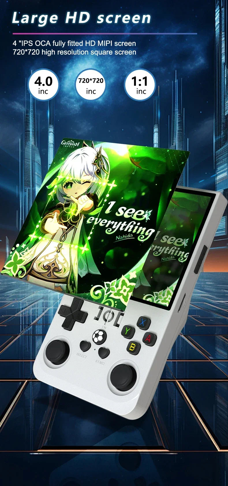 Consola R36 Max, reproductores de juegos portátiles, pantalla IPS de 4 pulgadas, consola de código abierto, reproductor de vídeo de bolsillo Retro, 64G/128G, más de hasta 22000 juegos