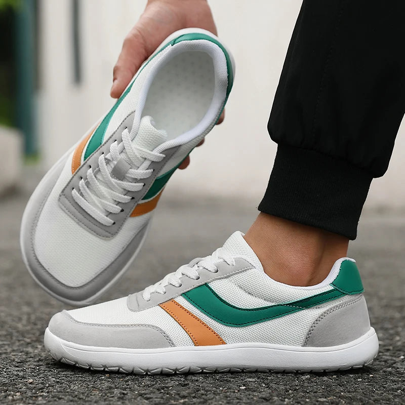 Nuevos zapatos de punta ancha para hombre, zapatos informales versátiles de suela suave, zapatos anchos para caminar, zapatillas cómodas de malla transpirable, zapatos descalzos