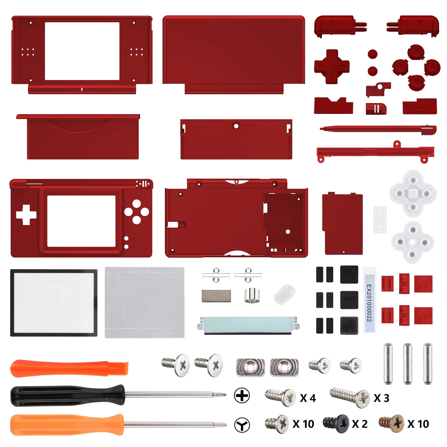 eXtremeRate Carcasa completa de repuesto para Nintendo DS Lite, funda con botones, lente de pantalla para NDSL - Serie única