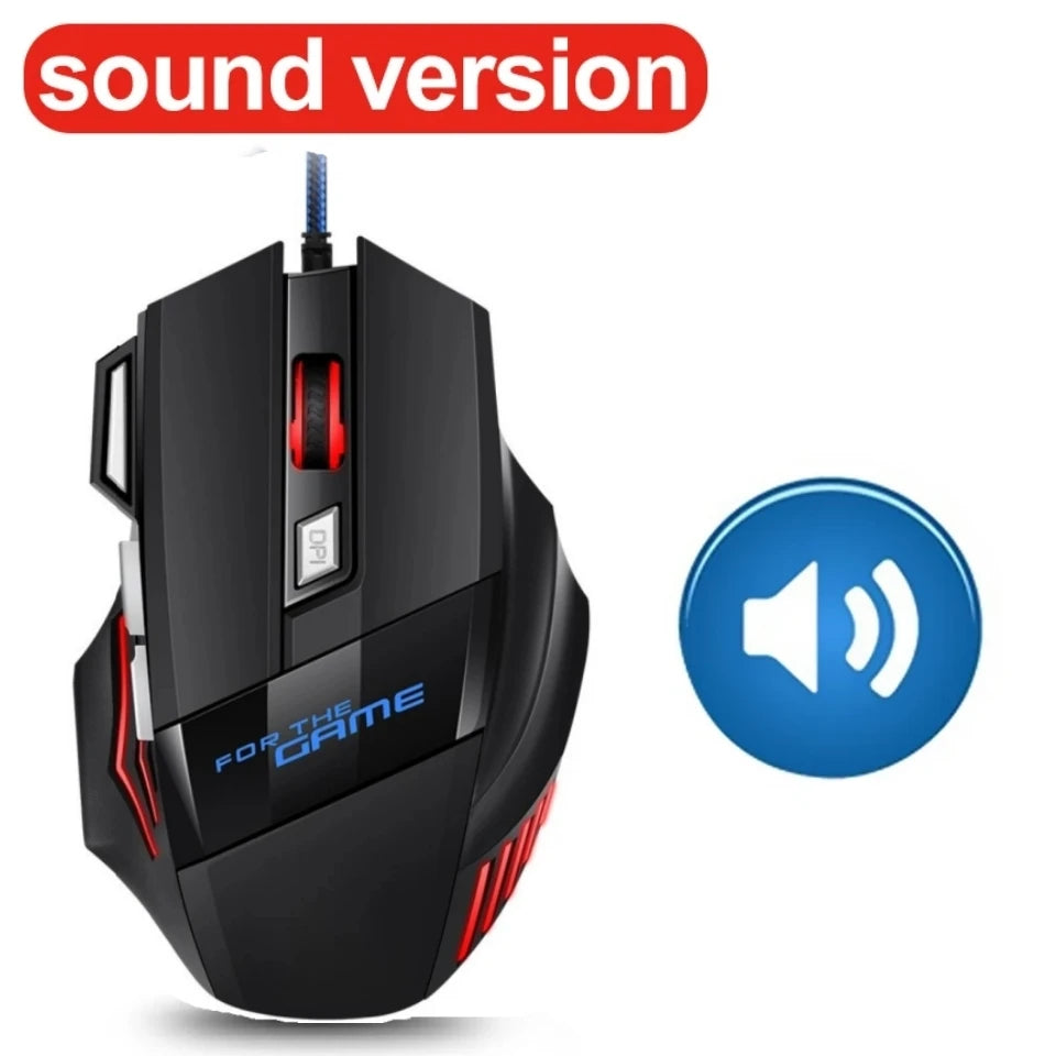 Ratón para juegos por cable, ratón de ordenador para Gamer, ratón ergonómico retroiluminado RGB, retroiluminación silenciosa, ratón LED de 7 botones, ratón USB para PC de escritorio