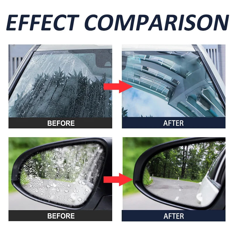 Spray antilluvia para vidrio de coche, agente de recubrimiento repelente al agua, impermeable, antiniebla, limpiador de vidrio, transparente para parabrisas de coche