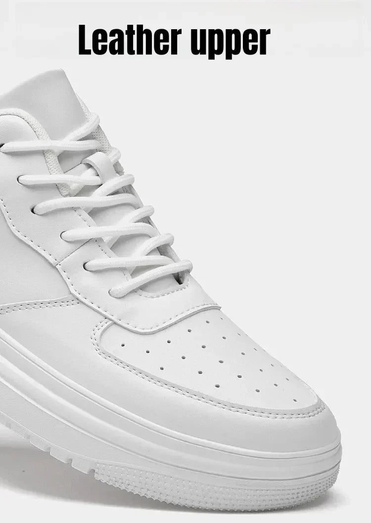 PDEP, nuevos zapatos con aumento De altura para Hombre, Zapatillas con elevador Invisible De 10cm, Zapatillas deportivas De cuero blanco, Zapatillas De Hombre talla grande 46