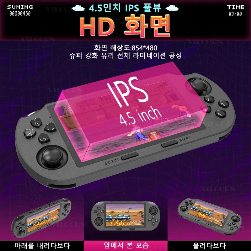 Consola de juegos portátil coreana SF3000, máquina de juegos Retro IPS de 4,5 pulgadas para PS1 GBA SFC, más de 11000 juegos clásicos, reproductor de juegos portátil