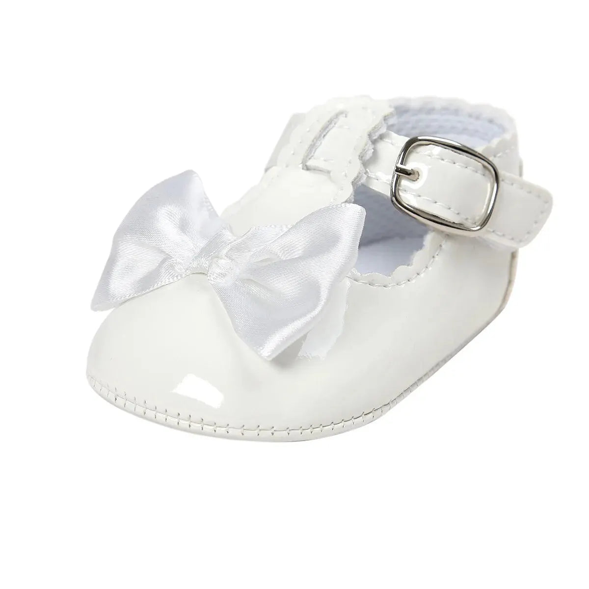 Meckior-zapatos antideslizantes con suela de goma y lazo para bebé, calzado clásico de PU para primeros pasos, cuna