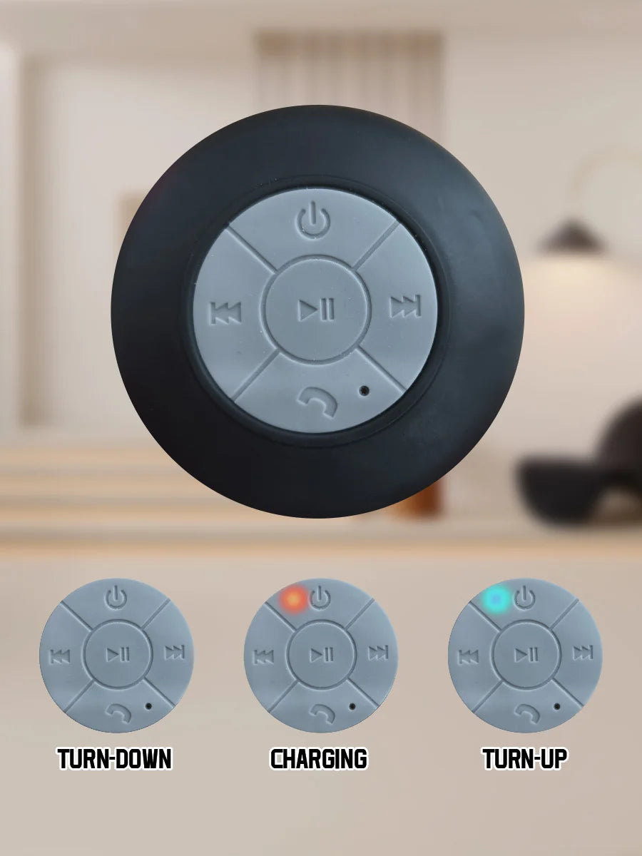 Altavoz Bluetooth resistente al agua con luces LED coloridas, fuerte ventosa y soporte para teléfono, mini altavoz portátil para exteriores/espectáculos